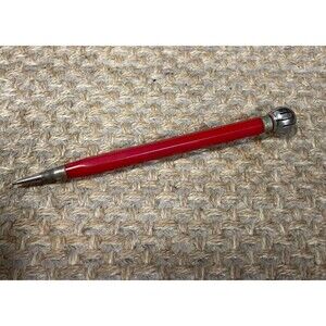 Vintage Bell System Telephone Rotary Dial Pencil Red & Silver 5.25"
